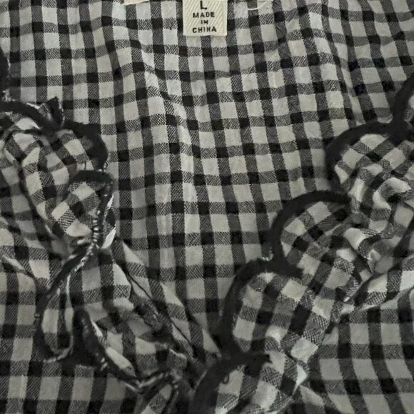 Max Studio Black and White Checked Short Sleeve top - Picture 4 of 4